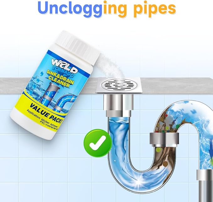 Sink Drain Cleaner, 2025 New Multi-functional Sink and Drain Cleaner Powder Cleaning, Drains Cleaner Foam Cleaner, Powerful Pipe Dredging Agent for Home Kitchen Toilet (1Pc)