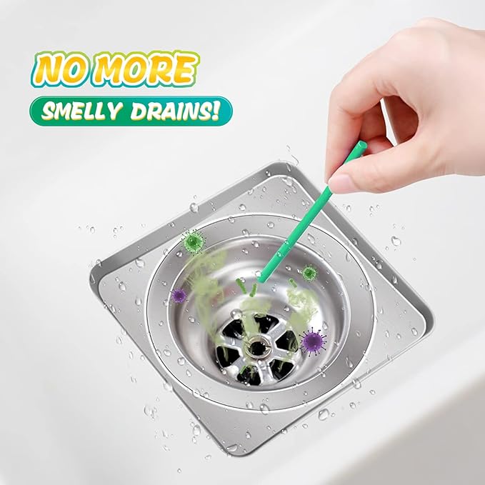 Bio-Flow Drain Strips - 48 Strips | Drain Cleaner & Odor Remover Drain Sticks