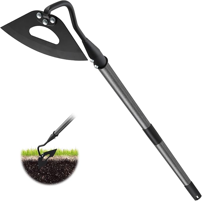 Lilyvane Hoe Garden Tool with 70Inch Long Handle, Heavy Duty Garden Hoes for Weeding Loosening Soil Digging Planting Ridging, Handy Hoe Gardening Tools Weeding Hoe