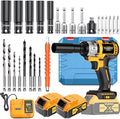 impact electric wrench kit, impact drill with charger, lithium-ion battery, portable quick charger - suitable for home and car maintenance and repair (Advanced wrench package)