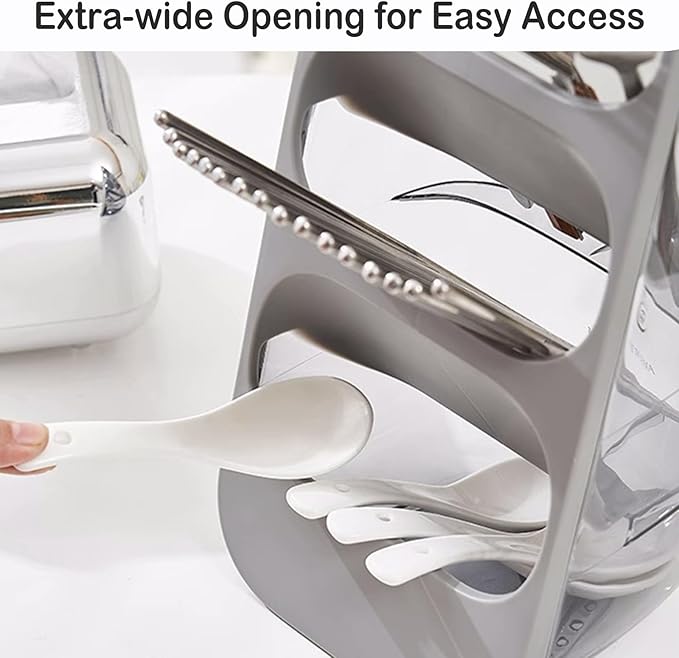 COVRA 3-Tier Large Capacity Kitchen Utensil Organizer – Minimalist Desktop Storage Box for Kitchen, Bedroom, Living Room & More (Gray)