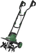 Prostormer Electric Tiller 14-Inch, 10-Amp Corded Cultivator with 14-Inch Tilling Width, Foldable Garden Rototiller with Wheels for Weeding and Soil Cultivation