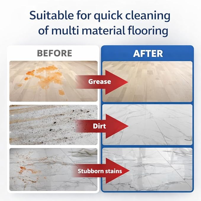Floor Cleaning Solution, 1L Mop Soap Highly Scented Fragrance Compatible with Roborock Cleaning Solution, Residue & Streak Free, Suitable for All Robot Vacuum Cleaners and All Mop Types, 33OZ
