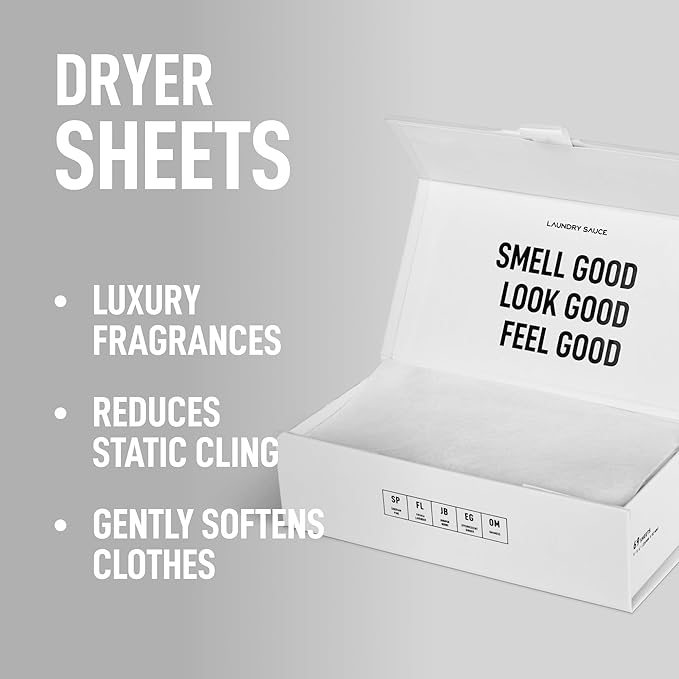 Laundry Sauce - 02 Sets of Luxury Scented Laundry Dryer Sheets Bundle (Australian Sandalwood and Siberian Pine), Premium Dryer Sheets with High-End, Sophisticated Fragrances