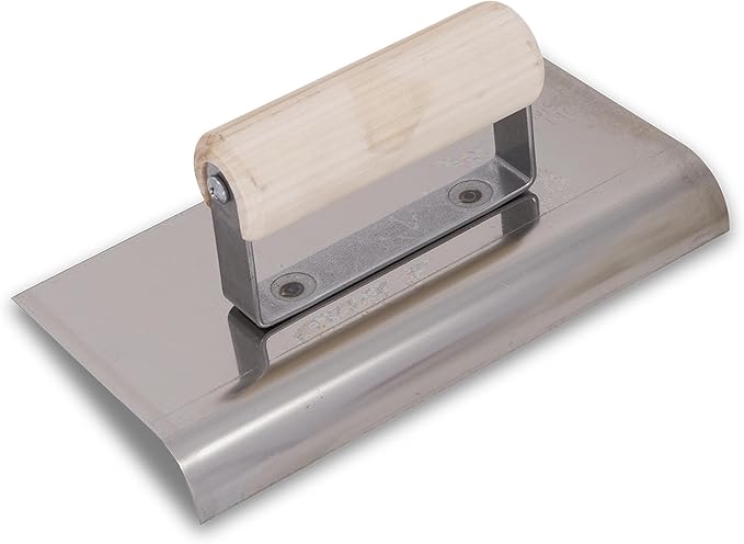 MARSHALLTOWN QLT Stainless Steel Hand Edgers, Wood Handle Material, 152mm Width, 203mm Length, 16mm Lip, 13mm Radius, Made In The USA, CE524S