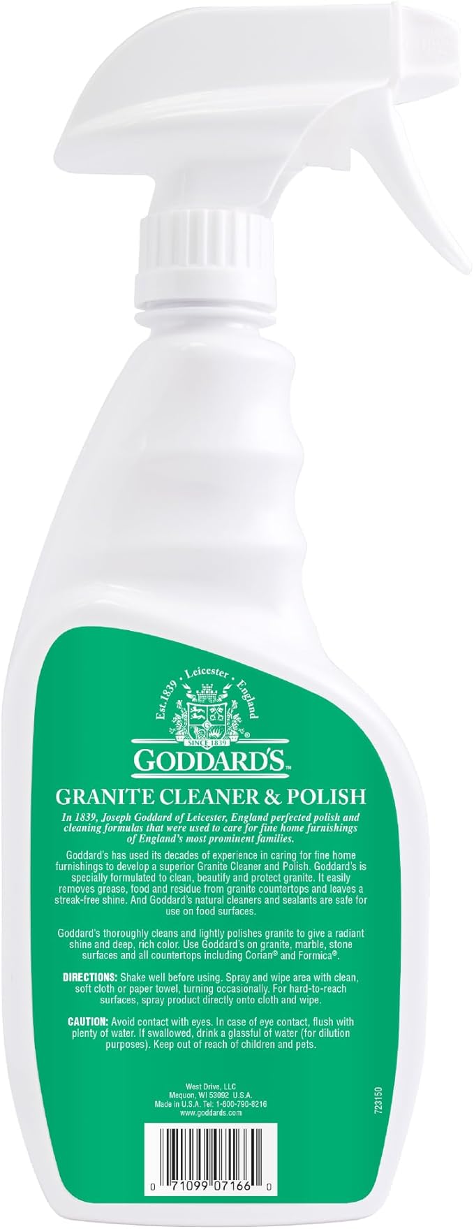 Goddard's Granite & Marble Spray Polish - Clean and Shine Countertops, Tile, and Stone with Carnauba Wax - Water Stain Protection, 23oz