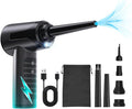 Electric Compressed Air Duster Air Can Duster for Computer Rechargable Air Blower for Car PC 100000RPM Mini Blower Cordless with Led Light Handheld Blower Keyboard Cleaner, Ink Black