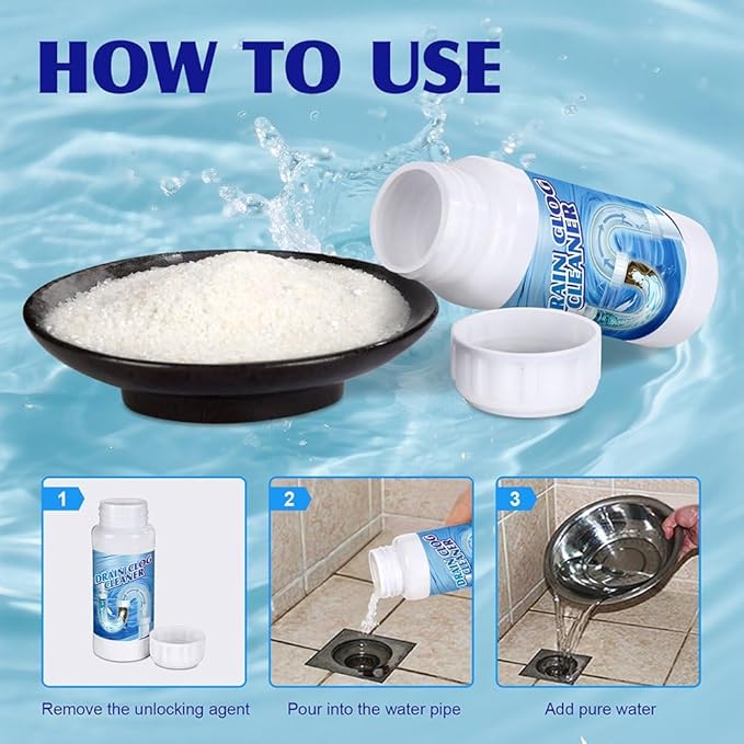 4 Pack Sink Drain Cleaner – Upgraded Safe Powerful Formula for Kitchen Pipes and Household Drain Unclogging