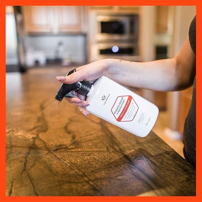 TriNova Granite Sealer & Protectant 18 oz & Gallon Refill Bundle - Guard Your Premium Stone, Enhance Shine, & Protect from Stains