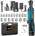 12V cordless ratchet kit, car repair screw and nut disassembly, with quick charger, suitable for home and car repair, is a holiday gift for men. (Upgrade battery * 2+plastic box+multiple accessories)