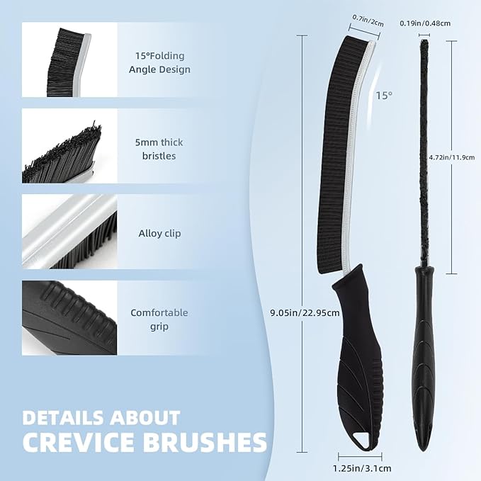 Hard Bristle Crevice Cleaning Brush-Thin Gap Scrub Brush, Small Cleaning Brush, Grout Brush, Kitchen Brush, Cleaning Tools for Toilet, Bathroom, Sink, Home, Household, Window (6, Black)