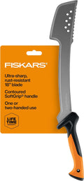 Fiskars Machete Knife, Machete For Cutting Trees, Heavy Duty, 18-Inch Bushcraft Axe Branch Cutter with Rust-Resistant and Low-Friction Blade Coating and Nylon Sheath