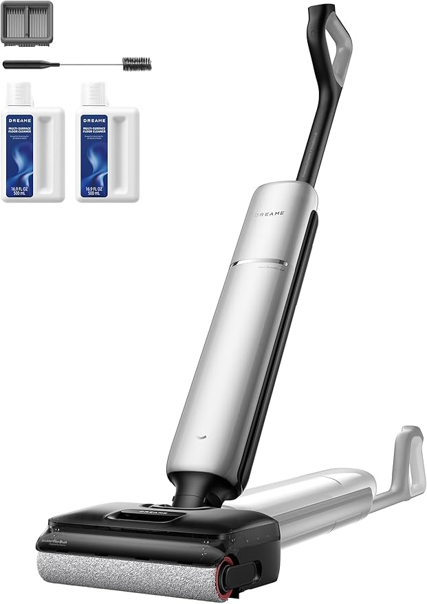 DREAME Aero Pro Wet Dry Vacuum Mop, Ultra-Slim with Hot Self-Cleaning/Self-Drying, 0 Hair Tangle Great for Pet Owner, Powerful Wet Dry Vacuum with 60min Runtime, Pick-up & Mop at The Same Time