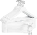 StorageWorks White Wooden Hangers 20 Pack, Heavy Duty Wood Hangers for Closet, Clothes Hangers for Coats, Bridesmaid Suits, Wedding Dress