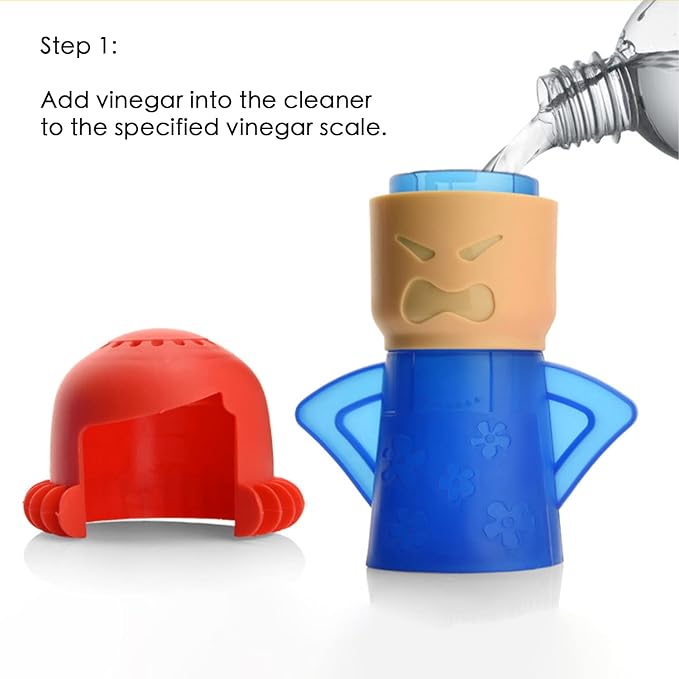 Angry Mum Microwave Oven Cleaner for Kitchen Office, Microwave Cleaner Angry Mom Steamer Cleaning with Vinegar and Water, Chemical Free, Steams From Head (Blue)