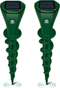 Solar Mole Repellent Ultrasonic, Vole Repeller with 3 Modes & IP65 Waterproof, Gopher & Snake Repellent for Lawn Garden Farm, 5000 SqFt Coverage for Moles Gophers Voles Snakes Groundhogs, 2 Pack