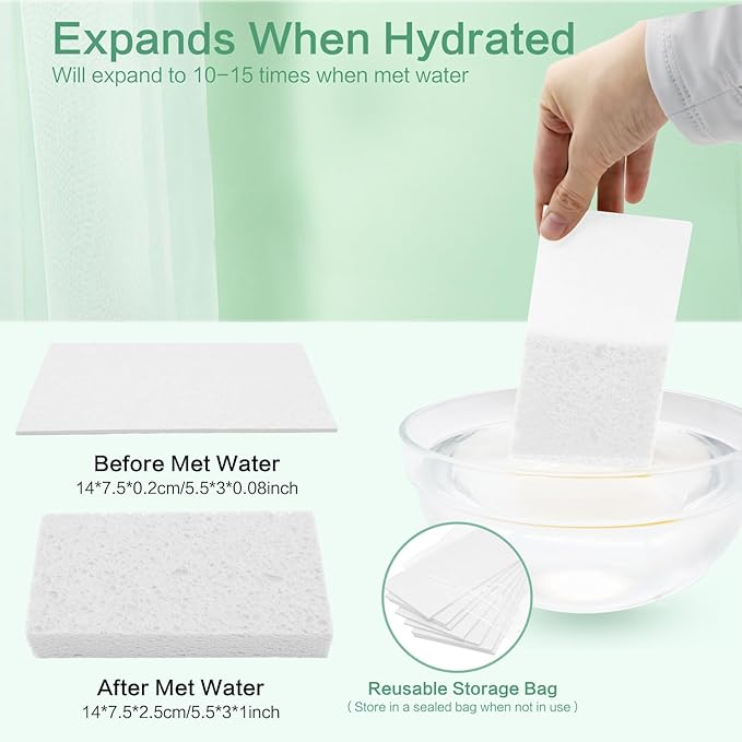 Large Cellulose Sponges, Kitchen Sponge for Dish, Thick Heavy Duty Scrub Pads, Non-Scratch Scrubber for Household/Cookware/Bathroom/Office/Boat 5.5" x 3" x 1" (7 Pack) Mixed