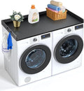 VEVOR Washer Dryer Countertop with 3 Splicing Panels, 54" x 27" Wooden Washer and Dryer Countertop with Non-Slip Pads, Water-Resistant Laundry Topper for Laundry Room Organization and Storage, Black