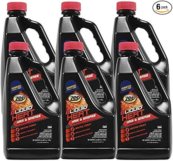 Zep Liquid Heat Hair and Grease Clog Dissolver Gel - 64 oz (Case of 6) ZULHG64 - Professional Strength Formula