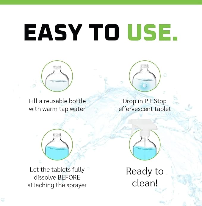 WASH&WHIPS Window/Glass Cleaner Refill Tablets - 100ct (Makes 100 Gal) - Streak-Free, Cleans Glasses, Windows, Windshields - Car, Office, Home & Kitchen