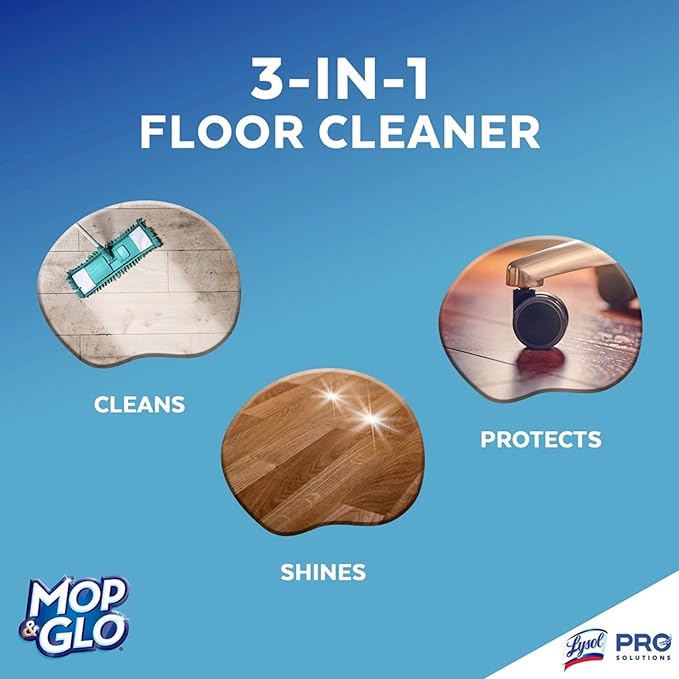 Mop & Glo Multi-Surface Floor Cleaner, Lemon Scent, 64 Oz Bottle, Case Of 6