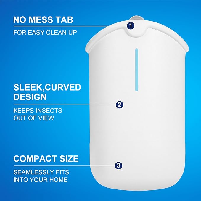 Flying Insect Trap & 5 Cartridges - Attracts and Traps Flying Insects Fruit Flies Mosquitoes - Compatible with ZEVOM364A Refill (1 Plug-in Base + 5 Cartridges)