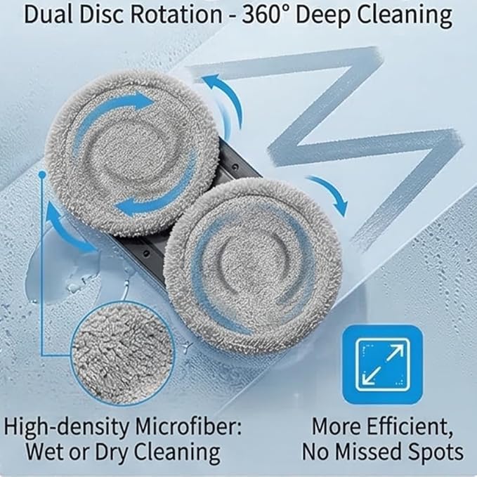 RAINPOT SAKER Automatic Smart Window Cleaning Robot with AI Path Planning, Dual Cleaning Discs, Edge-Aware Glass Cleaning Tool with Remote Control & 20-Min Backup for Indoor,Outdoor Tall Windows