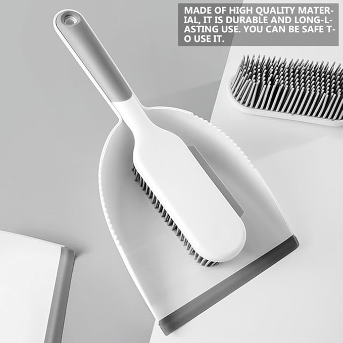 2 Pcs Multi-use Broom and Dustpan Set with Hard Bristles, Mini Cleaning Tools for Home and Kitchen Dust Removal, Practical Handheld Sweeping Accessories