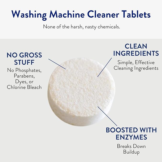 THE CLEAN PEOPLE Washing Machine Cleaner - Washer Machine Cleaner Tablets for Removing Odor, Grime & Scale Buildup - Front Load and Top Load Laundry Machine Cleaner - 10 Count