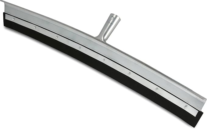 Unger Professional AquaDozer Max Kit, 36” Smooth Surface Curved Floor Squeegee and 48” Dual End Pole, Rubber Blade Scrubber and Broom for Concrete, Asphalt, and Tough Cleaning Jobs