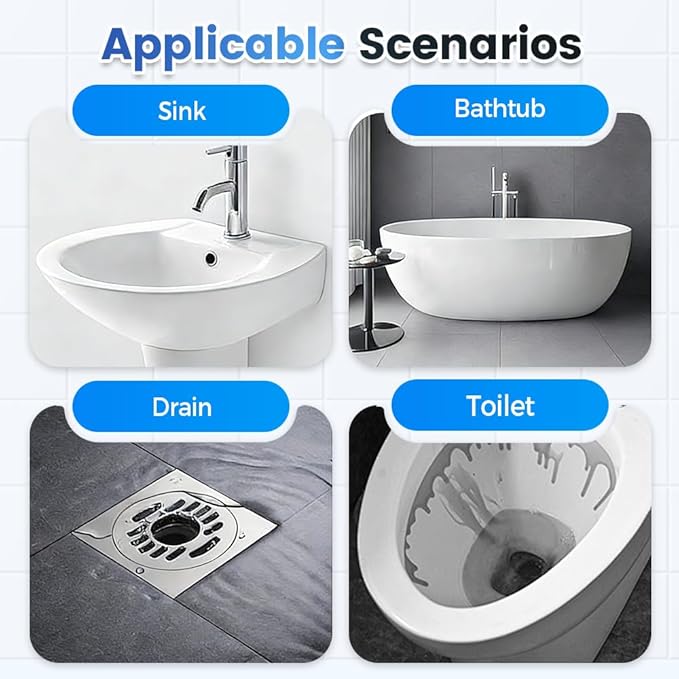 Sink and Drain Cleaner, Multi-functional Pipeline Dredging Agent, Sink Drain Cleaning Powder for Kitchen,Bathroom,Toilet,Pipe Maintenance (5)