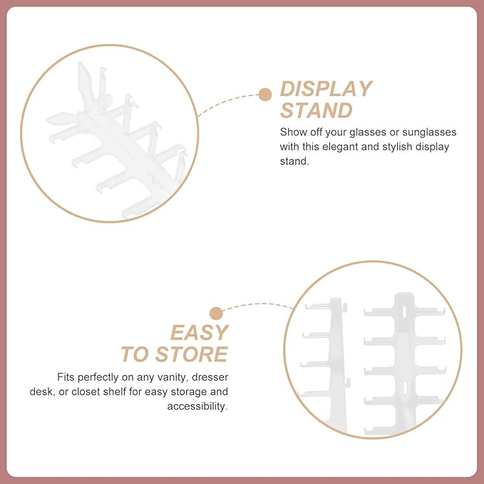 LALAFINA Multi-Tier Sunglasses Holder Glasses Display Rack 6-Layer Plastic Eyewear Organizer Storage Stand for Home and Office
