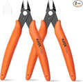 KATA Micro Wire Cutters Pliers: Precision Flush Cutter Tool for Jewelry Making, Hobby Models, Gundam, Electronics - 2-Pack Small Zip Tie Cutter Nippers - Mini Side Cutting Snips with Ergonomic Handle