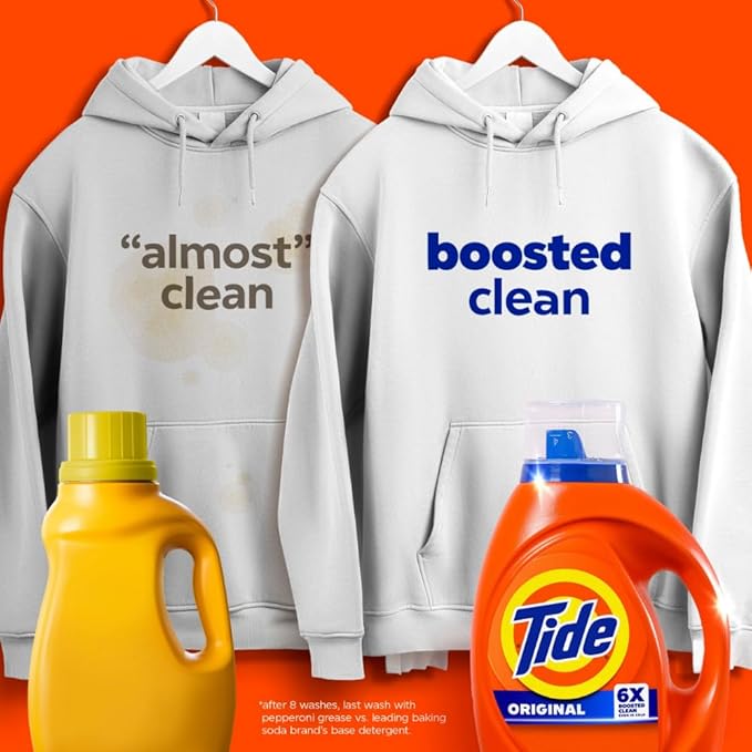 Tide Laundry Detergent Liquid, Original Scent, 64 Loads, 80 FL OZ, Works on 100% of Common Stains, Laundry Soap, Liquid Laundry Detergent