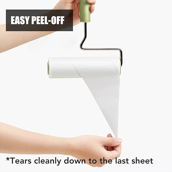 6.3" Extra-Sticky Extendable Lint Roller – Giant Roller for Pet Hair, Carpet & Floor, Long Handle Reaches Under Furniture, Strong Adhesive for Clothes & Dog Cat Hair Remover