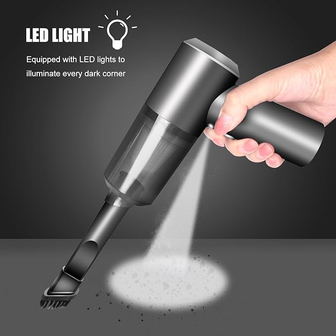 YUNYILAN Cordless Handheld Vacuum Cleaner, High Power Rechargeable Mini Portable Vacuum for Home, Office and Car Cleaning (Black)