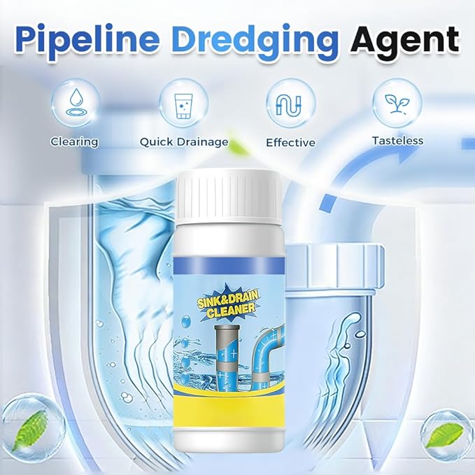 Drain Cleaner Powder, 2026 New Multi-functional Pipeline Dredging Agent, Sink Drain Cleaning Powder for Kitchen, Bathroom, Toilet, Pipe Maintenance (2PCS)