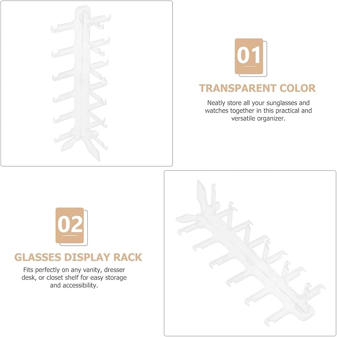 MAGICLULU Multi-Layer Sunglass Rack Eyewear Organizer 6-Tier Plastic Glasses Display Stand Holder for Desk Countertop Storage