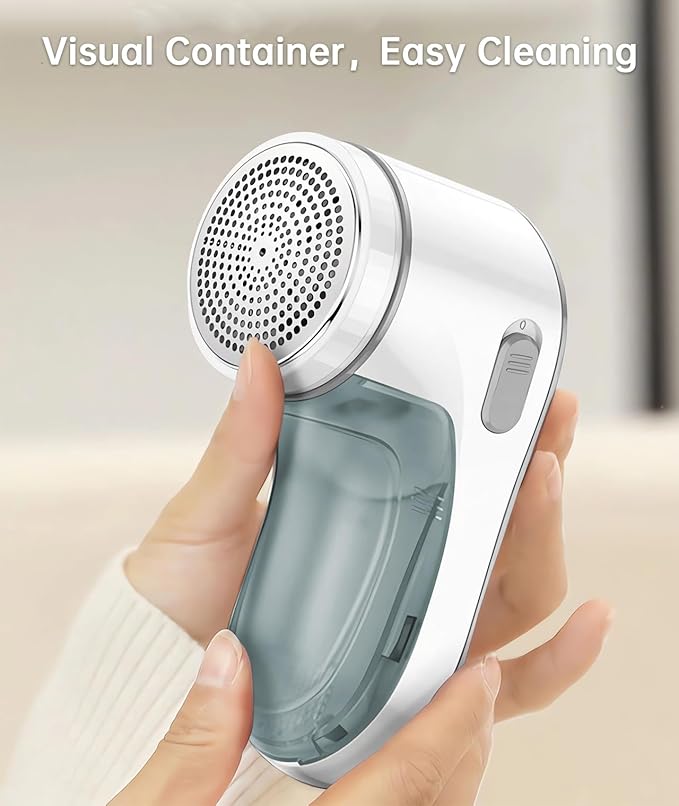Rechargeable Fabric Shaver, Lint Remover, Electric Lint Shaver for Furniture & Clothes, Sweater Shaver & Pill Remover - Effivent, Effortlessly Remove Pilling, Lint, Fuzz from Woolen Coat, Gray