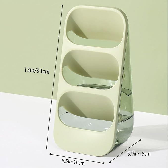 COVRA 3-Tier Large Capacity Kitchen Utensil Organizer – Minimalist Desktop Storage Box for Kitchen, Bedroom, Living Room & More (Green)