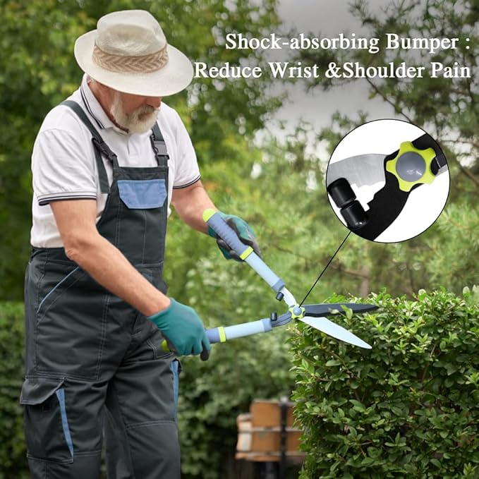 Garden Loppers Pruning Shears, Updated 3PCS Hedge Clippers Combo Set, Branch Cutter with Compound Action, Chops Thick High Branch Ease, Professional Tree Trimmer Set Heavy Duty