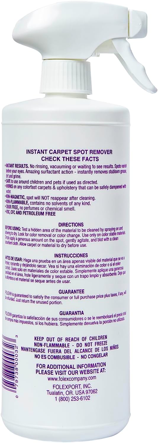 FOLEX Carpet Spot Remover & Hardwood/Floor Cleaner Bundle – Removes Pet Stains, Grease, Red Wine, Food & More – Bundle of Two 32 oz Bottles + 2 Reusable Cleaning Cloths