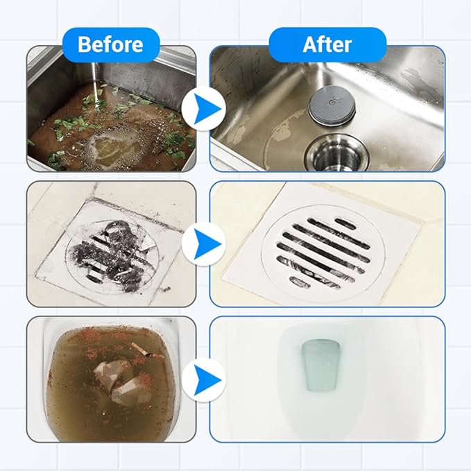 Sink and Drain Cleaner, Multi-functional Pipeline Dredging Agent, Sink Drain Cleaning Powder for Kitchen,Bathroom,Toilet,Pipe Maintenance (5)