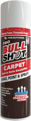 Horsepower Bull Shot Carpet Spot & Stain Remover, AS SEEN ON TV, Made In USA, Just Point & Spray, Stain-Lifting Foam-Action, Pet Stains & Odors, Coffee, Soda, Wine, Grease, New & Old Stains & More