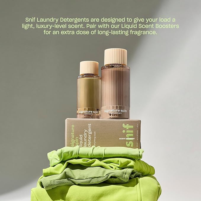 Snif Signature Spin Scent Booster, Classic, Clean and Crisp Scent, 25 Loads, Non-Irritating to Skin, Clean, Non-Toxic, Vegan, Cruelty Free, 8.5oz