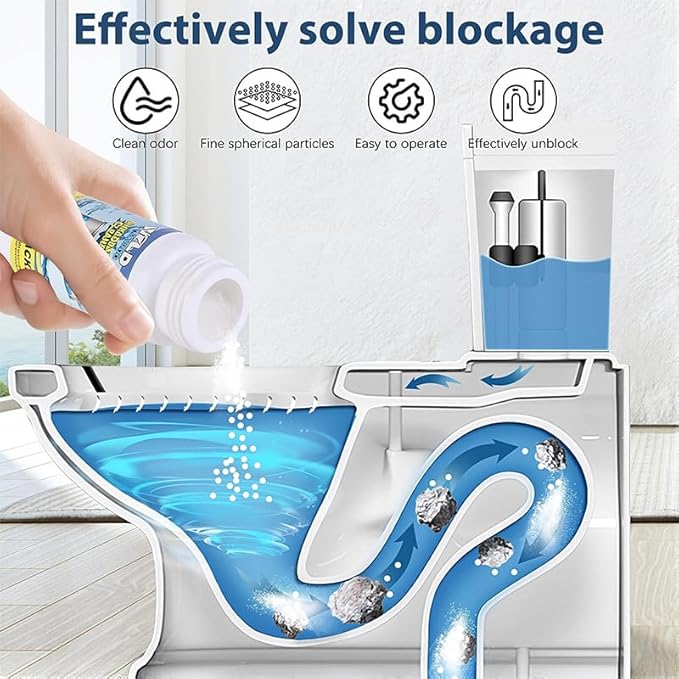 Saker Wild Sink and Drain Cleaner Powder | Rapid-Foam Fast-Acting Pipe Declogger for Kitchen, Bathroom, Toilet, Shower Drain Maintenance (3 PCS (3.88oz*3))