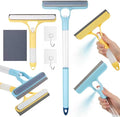 3 in 1 Window Cleaning Scraper, Spray Squeegee, Mirror Cleaner Tool, 3 in 1 Squeegee for Shower Glass, Squeegee with Sprayer, Shower Squeege, Squeegee and Scrubber with Spray, for Mirrors, Bathroom