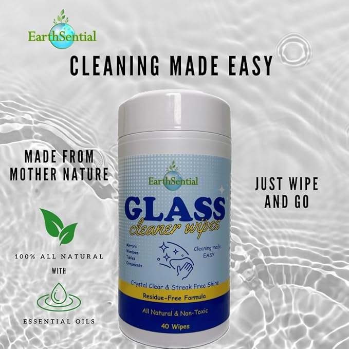 Glass Cleaner Wipes All Natural 40ct