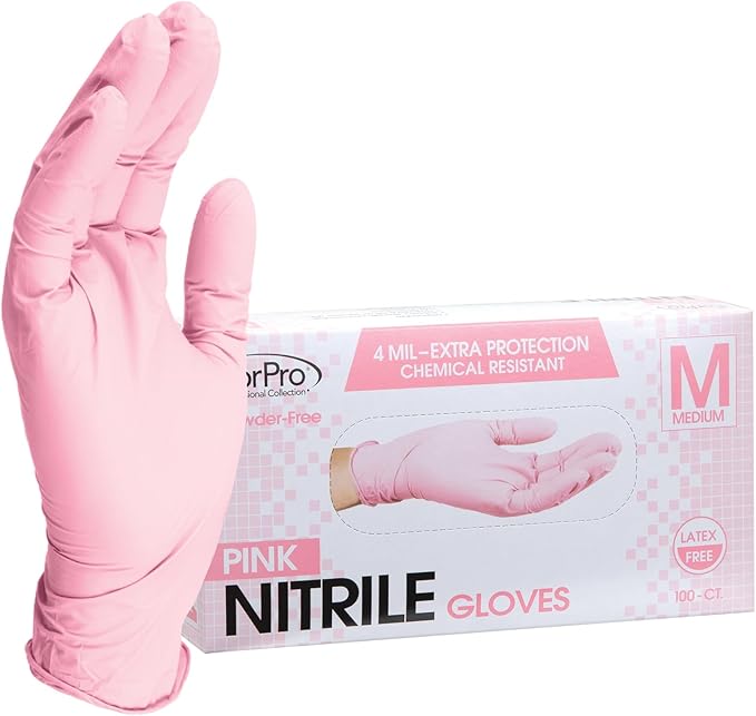 ForPro Disposable Nitrile Gloves, Chemical Resistant, Powder-Free, Latex-Free, Non-Sterile, Food Safe, 4 Mil