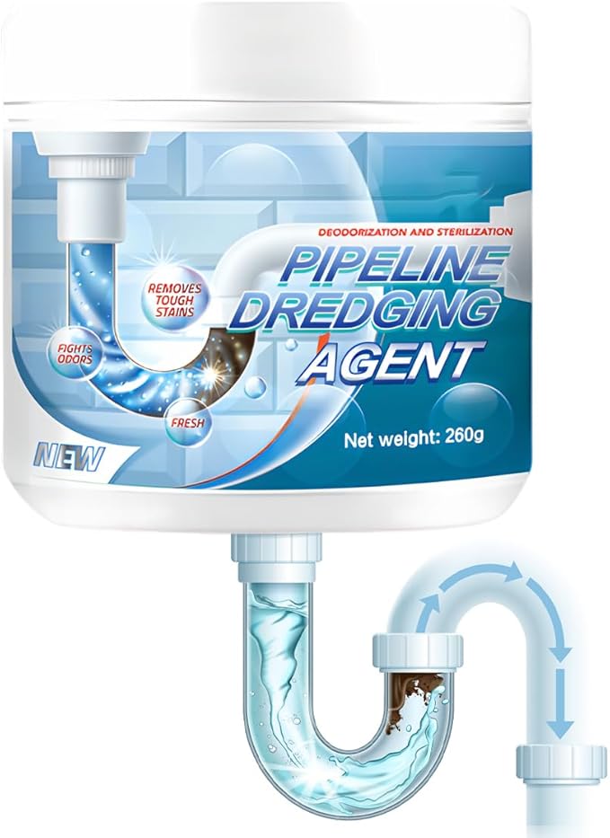 Powerful Pipe Dredging Agent, 2026 New Drain Clog Remover Pipeline Dredging Agent Toilet Unclogger Heavy Duty, Sink Drain Cleaner for Kitchen Bathroom Shower Pipes and Drains (1PC)